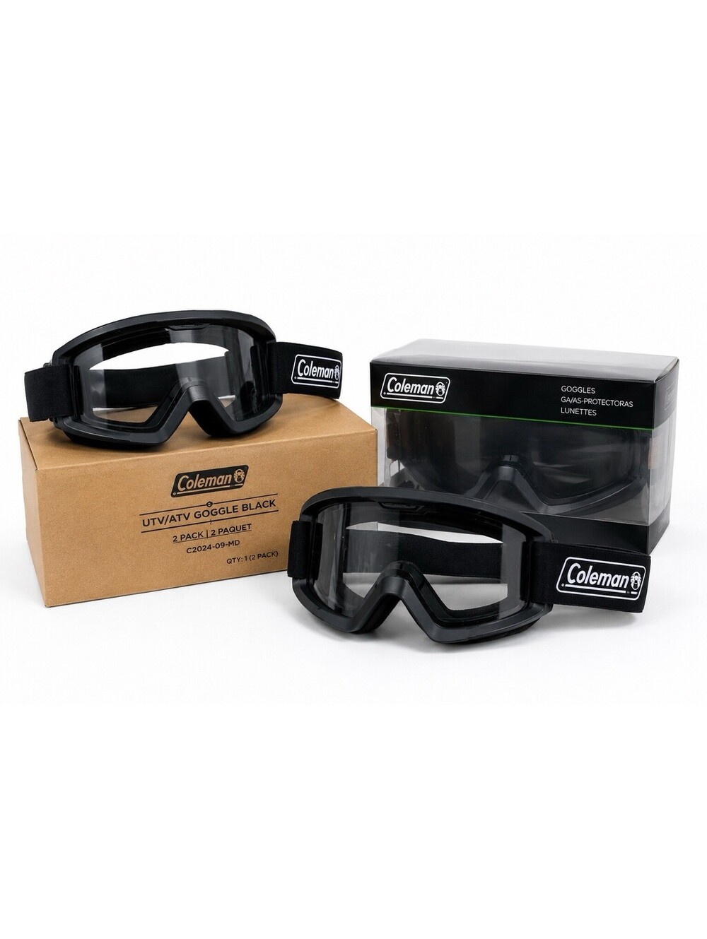 Coleman UTV ATV Goggles Black Protective Riding Eyewear 2 Pack NEW